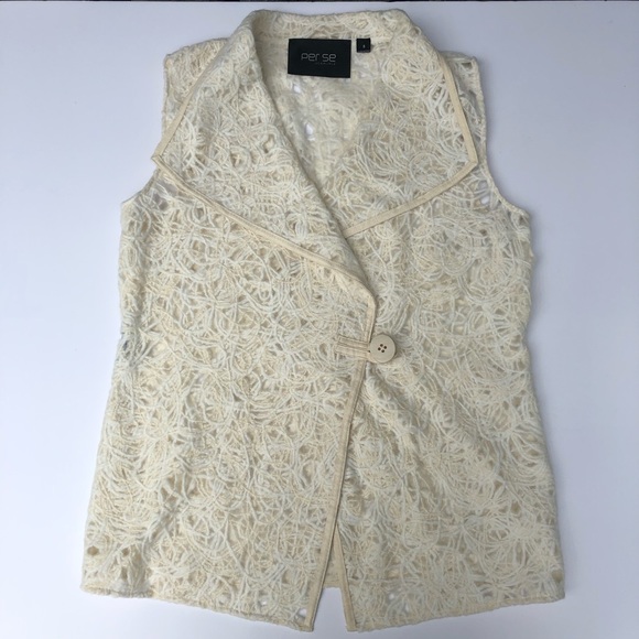 Sleeveless Sweater Jacket Creme NWT Per Se sz 8 - Picture 4 of 8
